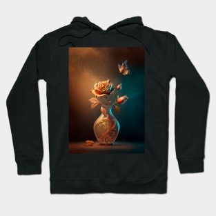 Beautiful golden flowers in a vase Hoodie